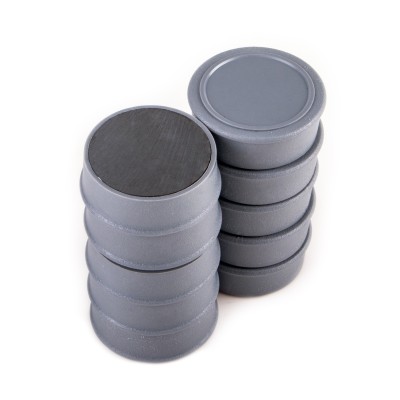 Magnet ferită birou gri D 35 x 12 mm două grupuri verticale