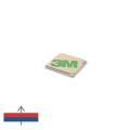 Неодимов магнит блок 15 x 15 x 1 мм със самозалепваща се основа с намагнитване
