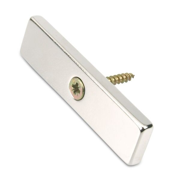Magnet neodim bloc 60 x 15 x 5 mm cu gaură cu șanfren cu șurub