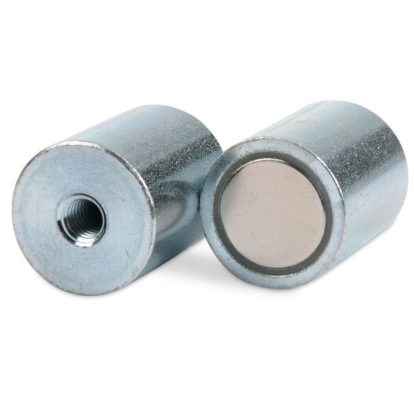 Magnet neodim oală D 13 mm x H 20 mm cu filet interior 2 bucăți orizontale