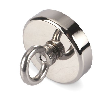 Magnet neodim oală D 80 mm cârlig inelar - fishing / pescuit orizontal