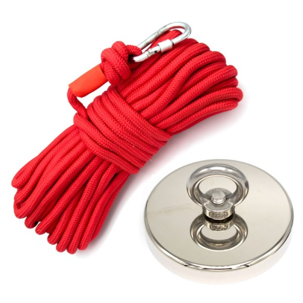 Комплект за магнитен риболов: Тенджера Ø120 + въже 12 мм / 20 м + карабинер