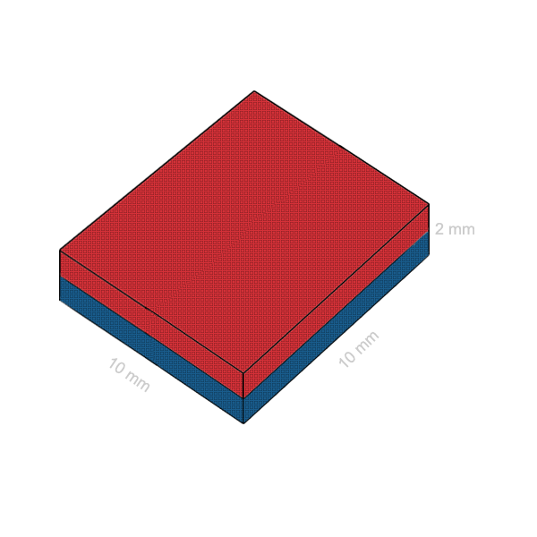 Magnet neodim bloc 10 x 10 x 02 mm C