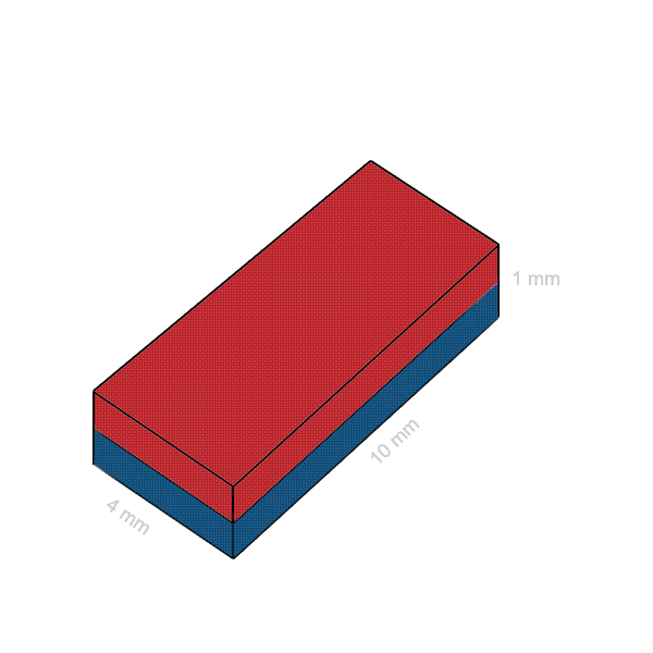 Неодимов магнит блок 10 x 4 x 0.1 мм C