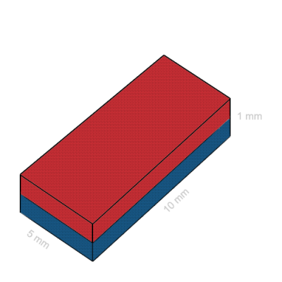 Magnet neodim bloc 10 x 05 x 01 mm C