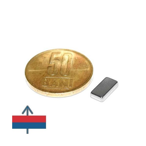 Magnet neodim bloc 10 x 05 x 02 mm 2