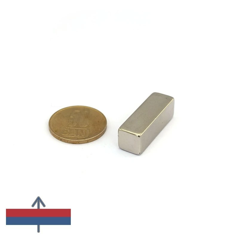 Magnet neodim bloc 30 x 10 x 10 NiCuNi N42 cu magnetizare