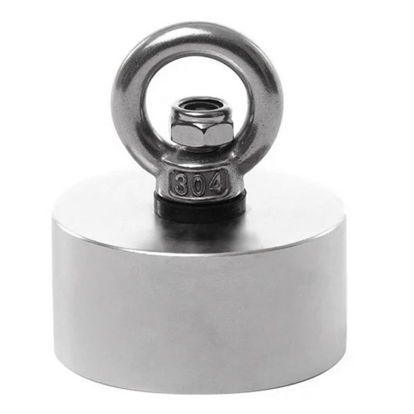 Неодимов магнит за риболов 360° Ø100 x В55 мм - сила 880/220 кг