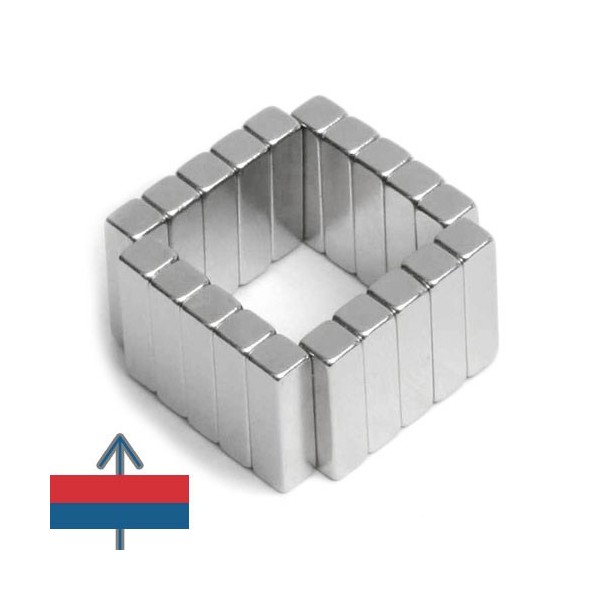 Неодимов магнит блок 15 x 4 x 4 мм квадратна група