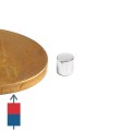 Неодимов магнит цилиндър / диск 3 x 3 мм с монета 50 стотинки и намагнитване
