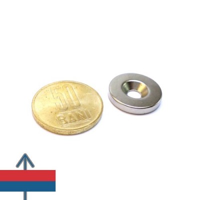 Magnet neodim inel D 20 mm - oală fără carcasă cu 50 bani