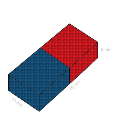 Magnet neodim bloc 19 x 13 x 06 mm C2