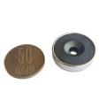 Феритен магнит тенджера Ø25 мм с дупка и фаска с монета 50 стотинки