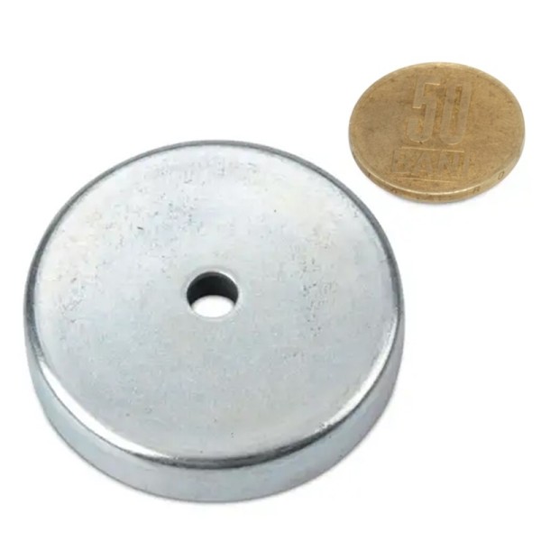 Magnet ferită oală D 50 mm - gaură cu șanfren