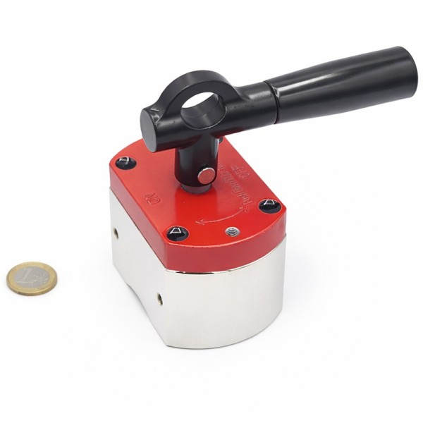 Sistem magnetic comutabil pornit/oprit multifuncțional - forță 300 kg de ridicare cu moneda de un euro