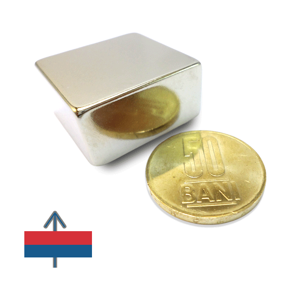 Неодимов магнит блок 30 x 30 x 15 мм 5