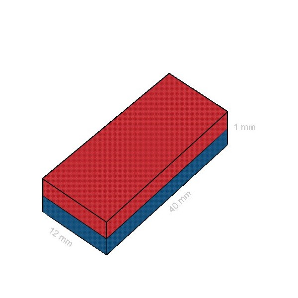 Magnet neodim bloc 40 x 12 x 1 mm C
