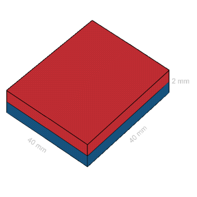 Magnet neodim bloc 40 x 40 x 02 mm C