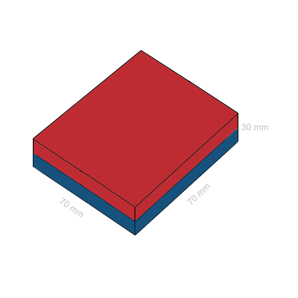 Неодимов магнит блок 70 x 70 x 30 мм C