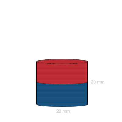 Magnet neodim cilindru 20 x 20 mm 4